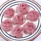 Popxstar 10Pcs 1.95" 5cm Silk Fabric Artificial Flowers for Patch Applique Wedding Dress DIY Bride Chiffon Flower for Headwear Decoration