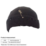 Popxstar Winter Harajuku Y2K Knitted Hat Women Fashion Warm Thick Men Hip Hop Pin Hole Skullcap Short Hat Unisex Basic Cap