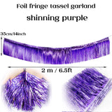 Popxstar Premium Foil Fringe Tinsel Garland Creative 2M 4 Layers Foil Banner Birthday Party Wedding Decoration Christmas Home Wall Decor