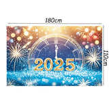 Popxstar 2025 Happy New Year Backdrops for Christmas Photography Decor Background Fireworks Celebrate Party Family Poster Photo Studio