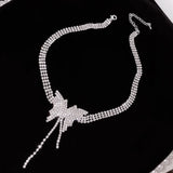 Popxstar Luxury Crystal Choker Necklace for Women Water Drop Pendant Necklace Trend Weddings Jewelry Party Gifts