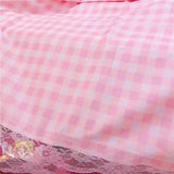 Popxstar cabin weekend inspo Girls Hot Pink Tablecloth Ins Cute Plaid Desk Cloth Dormitory Computer Wallpaper Mat New Kawaii Room Decoration Table Cover