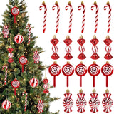 Popxstar 6pcs Christmas Lollipop Candy Cane Pendant Xmas Tree Hanging Ball Ornaments Christmas Decorations for Home New Year Gift