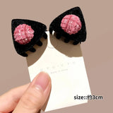 Popxstar 2pcs Velvet Heart Hair Side Clips Claw Hairpin Sweet Bangs Barrettes Women Girls Hair Styling Headwear Hair Accessories Ornement