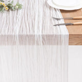 Popxstar 90x300 Cm Knit Cloth Table Runner Wedding Birthday Party Banquet Decoration Gauze Fabric Voile Table Cloth Twist Table Cover