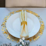 Popxstar 20pcs Gold Round Foil Table Mat Table Place Mats Tea Dining Tableware Mats Pads Wedding Birthday Home Party Table Decoration