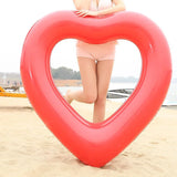 Popxstar 90 INS Hot Inflatable Sweet Heart Swimming Rings laps Giant Pool party Lifebuoy Float Mattress Swimming Circle Pink Red