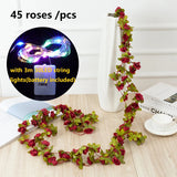 Popxstar spring decor 2.5m Artificial Flowers Rose Vine DIY Fake Plants Flower Spring Autumn Garden Arch Christmas Rattan Wedding Home Room Decoration