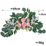 Popxstar 1PC Artificial Wedding Arch Flowers Boho Red Rose Eucalyptus Garland Drapes Home Decoration Wedding Decorations Welcome Sign