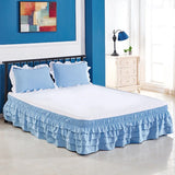 Popxstar room inspo ideas 4 Layers Ruffled Bed Skirt Wrap Around Elastic Bed Skirt Bed Cover Without Surface Home Hotel Bed Skirt Twin /Full/ Queen/ King