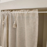 Popxstar Kitchen Curtains Handmade Cotton Linen Short Curtain Tassels Window Valance Cafe Curtain Tiers for Farmhouse Bedroom Rod Pockets