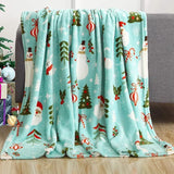 Popxstar Christmas Throw Blanket,Flannel Snowflake Gingerbread Xmas Fleece Blanket,Winter Warm Soft Plush Blanket For Couch Sofa Bed