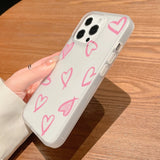 Popxstar Love Heart Phone Case For iPhone 13 Case for iPhone 11 15 16 12 14 Pro Max Mini Shockproof Translucent Clear Cover Soft Funda