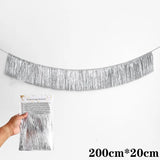 Popxstar 3M 30cm High Raincurtain Tassel Pulling Raincurtain Banner Birthday Party Wedding Decoration Background Cloth Rains