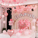 Popxstar Valentine's Day Decoration Polyester Aluminum Foil Balloon One-Piece Love Balloon I Love You Letter Banner Romantic Love Valentine's Day Decoration, Red, Silver, Rose Gold, Gold Suitable for Valentine's Day, Bridal W