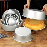 Popxstar 4-12 Inch Aluminum Round Cake Bakeware Solid Bottom Chiffon Cake Die for Aluminum Alloy Home Baking Cake Mold Pan Cake Tin