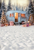 Popxstar Photography Background Winter Christmas Windows Forest Snow Xmas Tree Kids Family Portrait Decor Backdrop Photo Studio