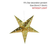 Popxstar 30-75cm Hollow Star Hanging Pendant Eid Mubarak Christmas Ramadan Decoration Islamic Muslim Party Decor Ramadan Kareem Gift