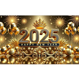 Popxstar 2025 Happy New Year Backdrops for Christmas Photography Decor Background Fireworks Celebrate Party Family Poster Photo Studio