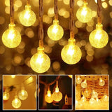 Popxstar 1.5-10m LED Crystal Ball Garland String Lights Indoor Decor Holiday Christmas Lamp 10/20/40/80 LED Fairy Lights Battery Operated