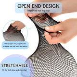 Popxstar Stretchable Elastic Hair Net Black Liner Weaving Cap Comfortable Hairnets Open Ended Fishnet Wig Cap for Women High Quality