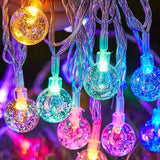 Popxstar 1.5-10m LED Crystal Ball Garland String Lights Indoor Decor Holiday Christmas Lamp 10/20/40/80 LED Fairy Lights Battery Operated