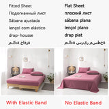 Popxstar Simple Bubble Yarn Fabric Single Double Bedding Full Set Skin-friendly Duvet Cover Set with Bed Sheet Quilt Cover and Pillowcase