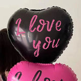 Popxstar 2/4/10/20Pcs 18Inch Love Heart Aluminum Balloon I Love You Rose Red Black Valentine's Day Confession Party Decoration Balloon