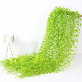 Popxstar 104cm Green Artificial Leaves Plants Vine Wedding Party Home Garden Fence Decoration Rattan Wall Hanging Wicker Ivy