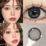 Popxstar 1Pair Myopia Colour Contacts Lenses Circular Natural Gray Blue Eye Lenses Beauty Pupil Black Eyes