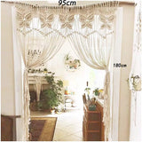 Popxstar Hand-woven Macrame Cotton Door Curtain Tapestry Wall Hanging Art Tapestry Boho Decoration Bohemia Wedding Backdrop Tapestry