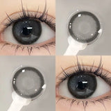 Popxstar 1Pair Myopia -0.00 to -8.00 Colour Contacts Lenses Natural Black Eye Lenses Beauty Pupil Blue Gray Lenses