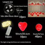 Popxstar Led Luminous String Lights, Transparent Wave Balloon, Red Heart-Shaped Balloon Suitable for Valentine's Day, Wedding, Confession, Birthday Party, Luminous Party, Bridal Shower, Christmas, Halloween, Party Decorations