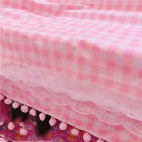 Popxstar cabin weekend inspo Girls Hot Pink Tablecloth Ins Cute Plaid Desk Cloth Dormitory Computer Wallpaper Mat New Kawaii Room Decoration Table Cover