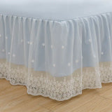 Popxstar shabby chic 1PC Princess Style Lace Bed Skirt Bedspreads Sheet White Lace Bedding Set Solid Color For Girl Bed Cover Pillowcases Need Order