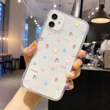 Popxstar Clear Phone Case For iPhone 16 Pro Case iPhone 15 13 11 12 14 Pro Max 12 13 Mini XR X XS 7 8 Plus SE Shockproof Love Heart Cover