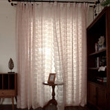 Popxstar Flower Pink Sheer Curtain French Romantic Jacquard Living Room Window Curtains Lace Macrame Tulle Curtain For Bedroom Room