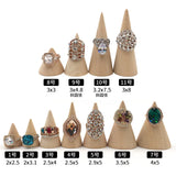 Popxstar 1/5/10PCS Wooden Cone Creative Ring Holder Jewelry Stand Display Earring Ring Holder Organizer Display Tool Jewelry Storage Supp