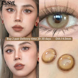 Popxstar 1Pair Brown Myopia Colour Circular Contacts Lenses Natural Blue  Eye Lenses Beauty Pupil Brown Lenses Makeup