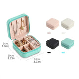 Popxstar Mini Jewelry Storage Box Portable Family Travel Earrings Necklace Storage Box Female Ring Organizer PU Leather Display Box