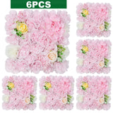 Popxstar 6PCS Artificial Flowers Rose Wall Panel 3D Flower Backdrop for Home Salon Wedding Party  Bridal Shower indoor Outdoor Decoration