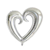 Popxstar 40 inches Giant Hook Heart Foil Balloons Engagement Wedding Decoration