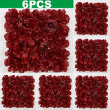 Popxstar 6PCS Artificial Flowers Roses Wall Panel 3D Flower Backdrop for Wall Party Wedding Bridal Shower Outdoor Decoration