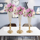 Popxstar 2Pcs/lot Metal Flower Vase, Crystal Flower Arrangement Stand for Wedding Centerpieces for Table,Restaurant Hotel Decorations