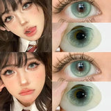 Popxstar Natural Colored Eyes Lenses Green Lenses Contacts Lens Beauty Pupils with Graduation Contact Korean Lenses Make Up