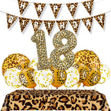  Leopard  Party Supplies Leopard Balloons Happy Birthday Banner Safari Party Leopard Print Balloons Jungle Animal Party 