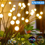 Popxstar 6/8/10 LED Solar Garden Lights Powered Firefly Lights Outdoor Garden Decoration Landscape Lights Firework Firefly Lawn Lamps