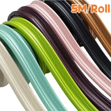 Popxstar 5M NBR Soft Wall Trim Lines Self-Adhesive Skirting Decor Strip Backsplash Tile Edge Anticollision Molding Line 3D Wall Sticker