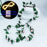 Popxstar spring decor 2.5m Artificial Flowers Rose Vine DIY Fake Plants Flower Spring Autumn Garden Arch Christmas Rattan Wedding Home Room Decoration