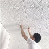 Popxstar 5-20Pcs 35*35cm Ceiling Wallpaper 3D Brick Waterproof Wall Stickers Foam Wall Paper Self-Adhesive Home Decor